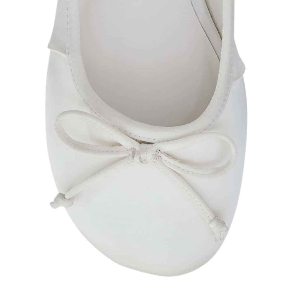 Beatrice Ballet Flat in Ivory Satin