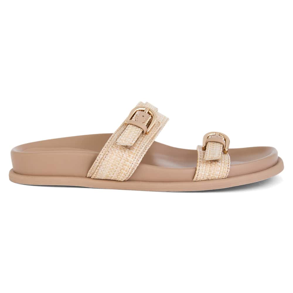 Carina Slide in Natural Raffia Raffia