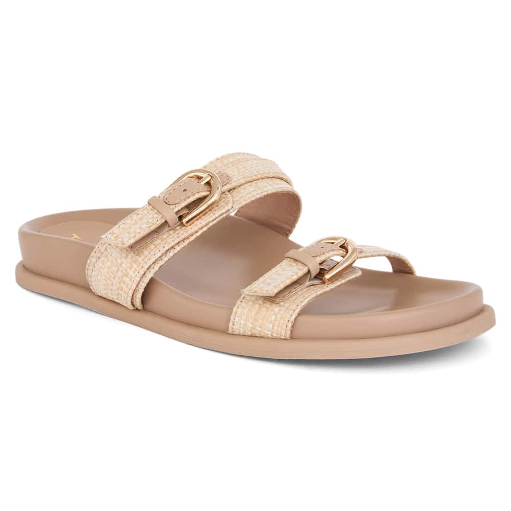 Carina Slide in Natural Raffia Raffia