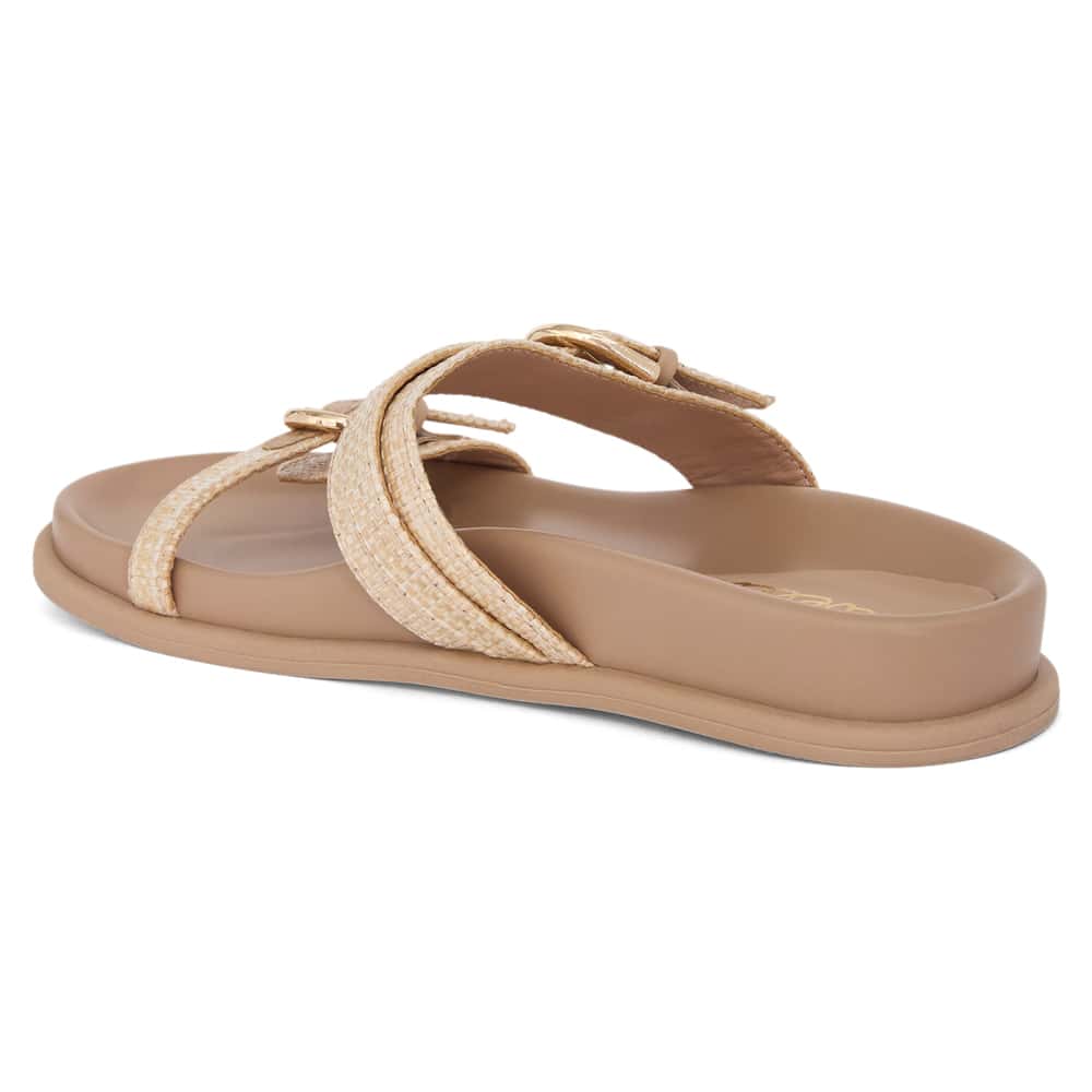 Carina Slide in Natural Raffia Raffia