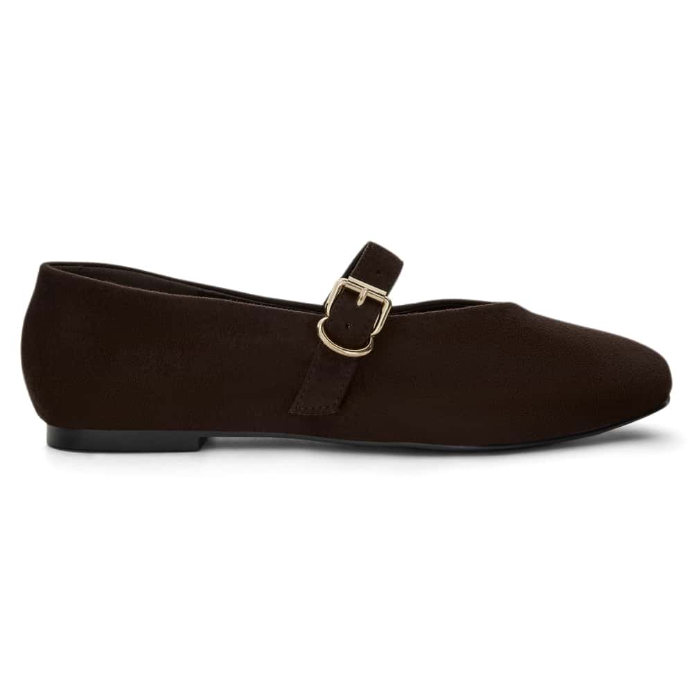 Charm Ballet Flat in Chocolate  Micro