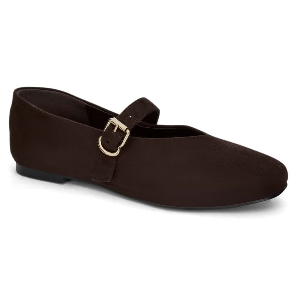 Charm Ballet Flat in Chocolate  Micro