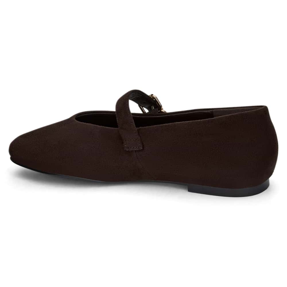 Charm Ballet Flat in Chocolate  Micro