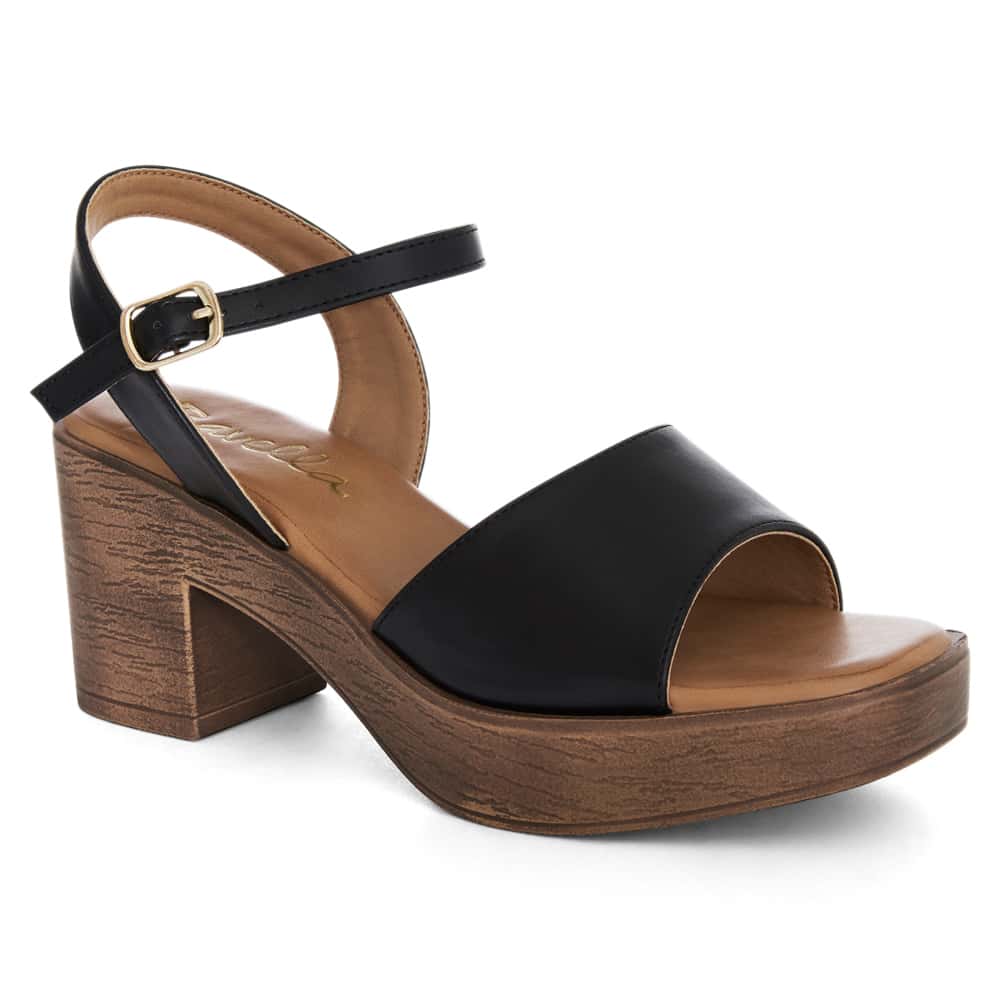 Chelsea Heel in Black Smooth