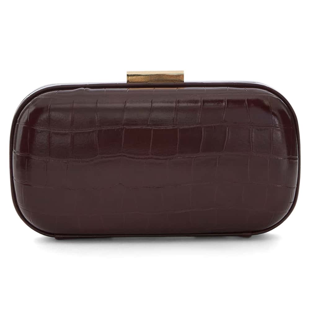 Chic Clutch in Bordeaux Croc