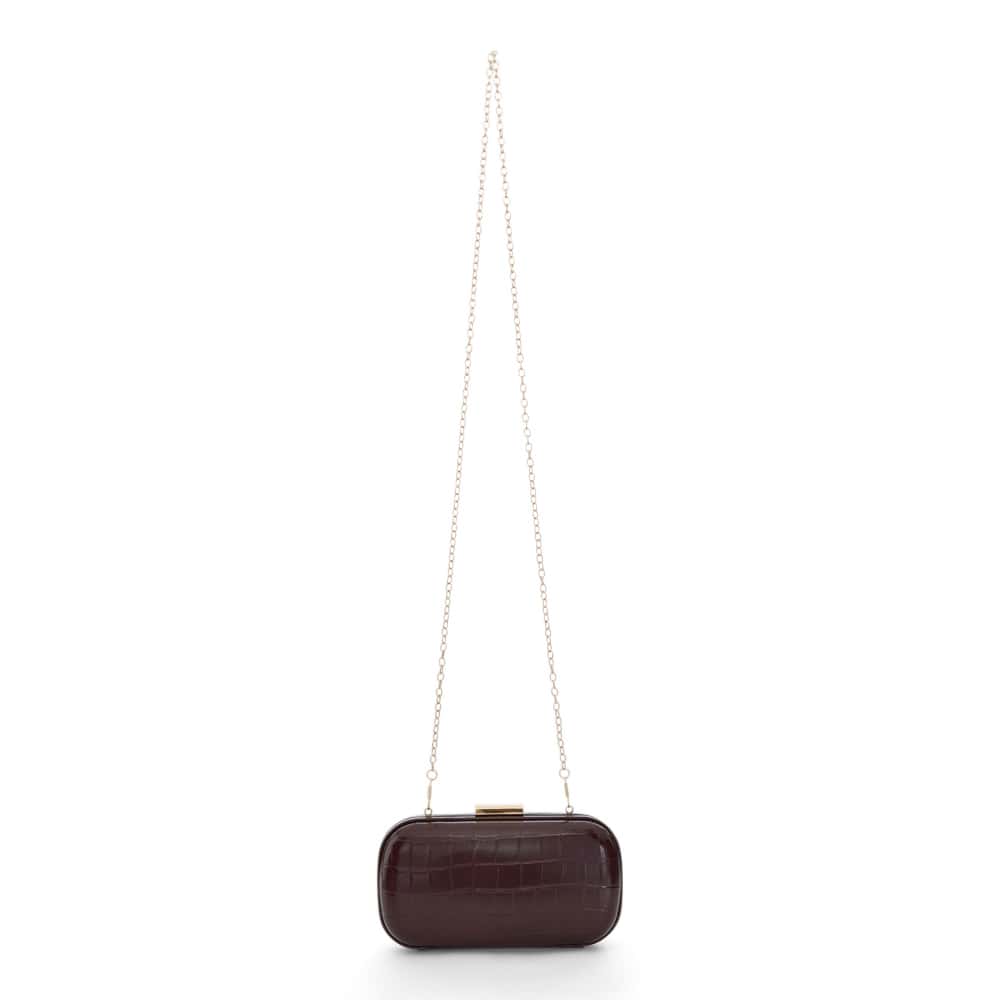 Chic Clutch in Bordeaux Croc