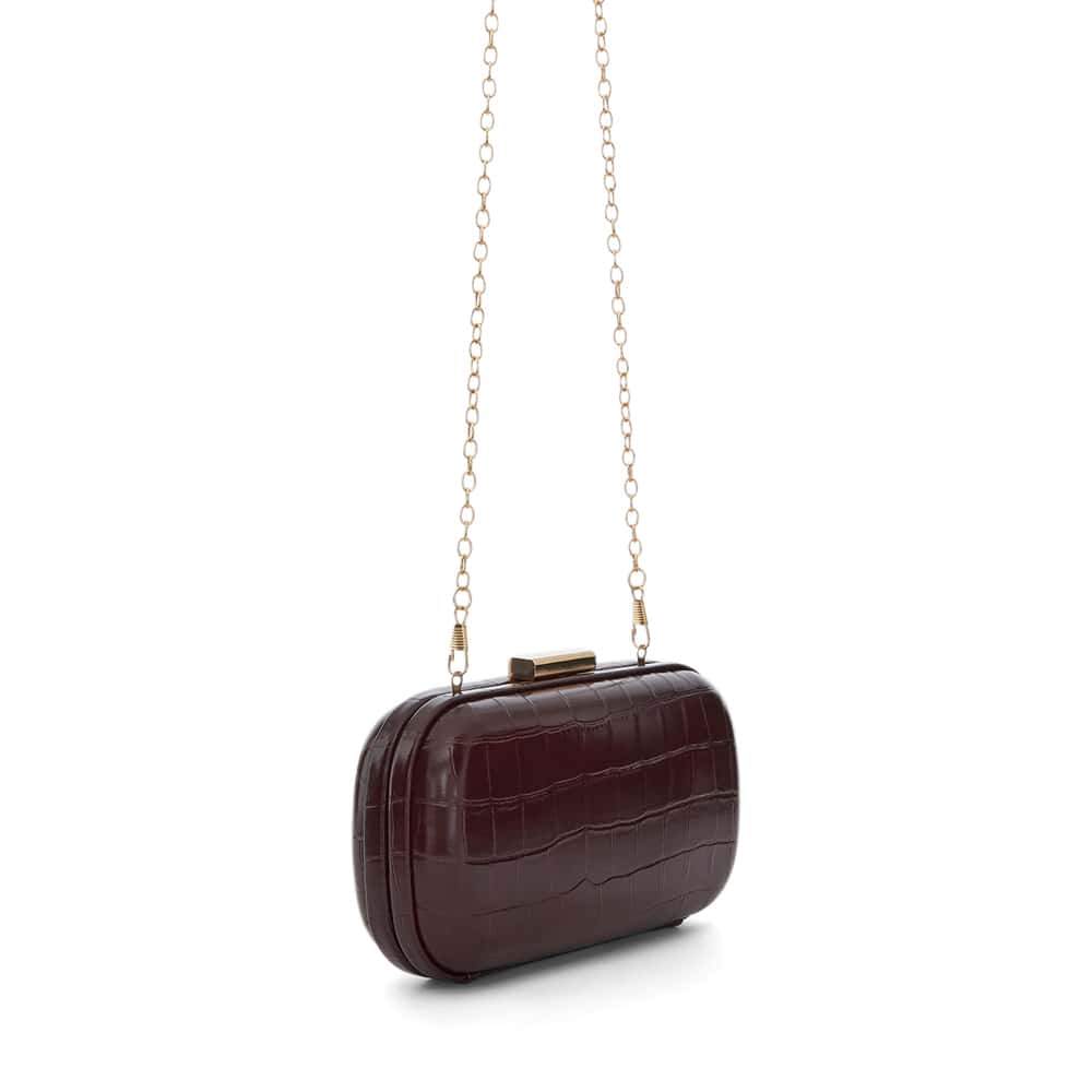 Chic Clutch in Bordeaux Croc