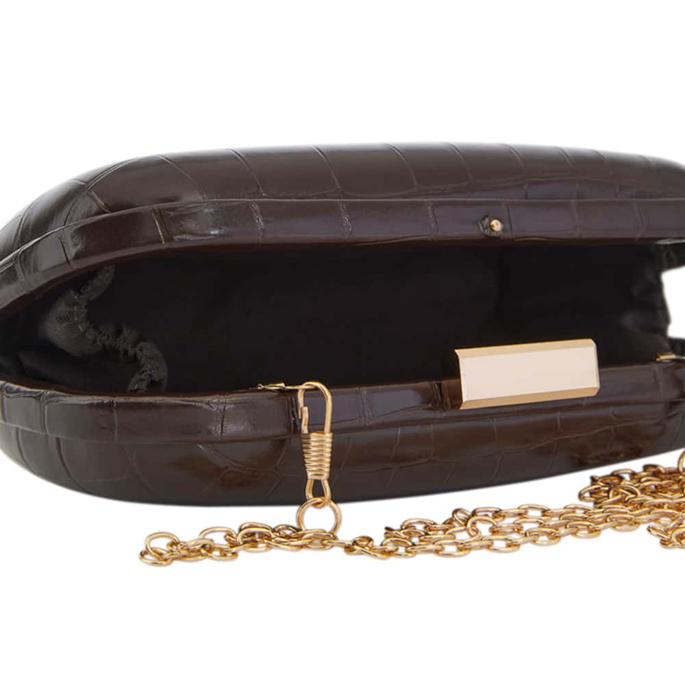 Chic Clutch in Chocolate Croc