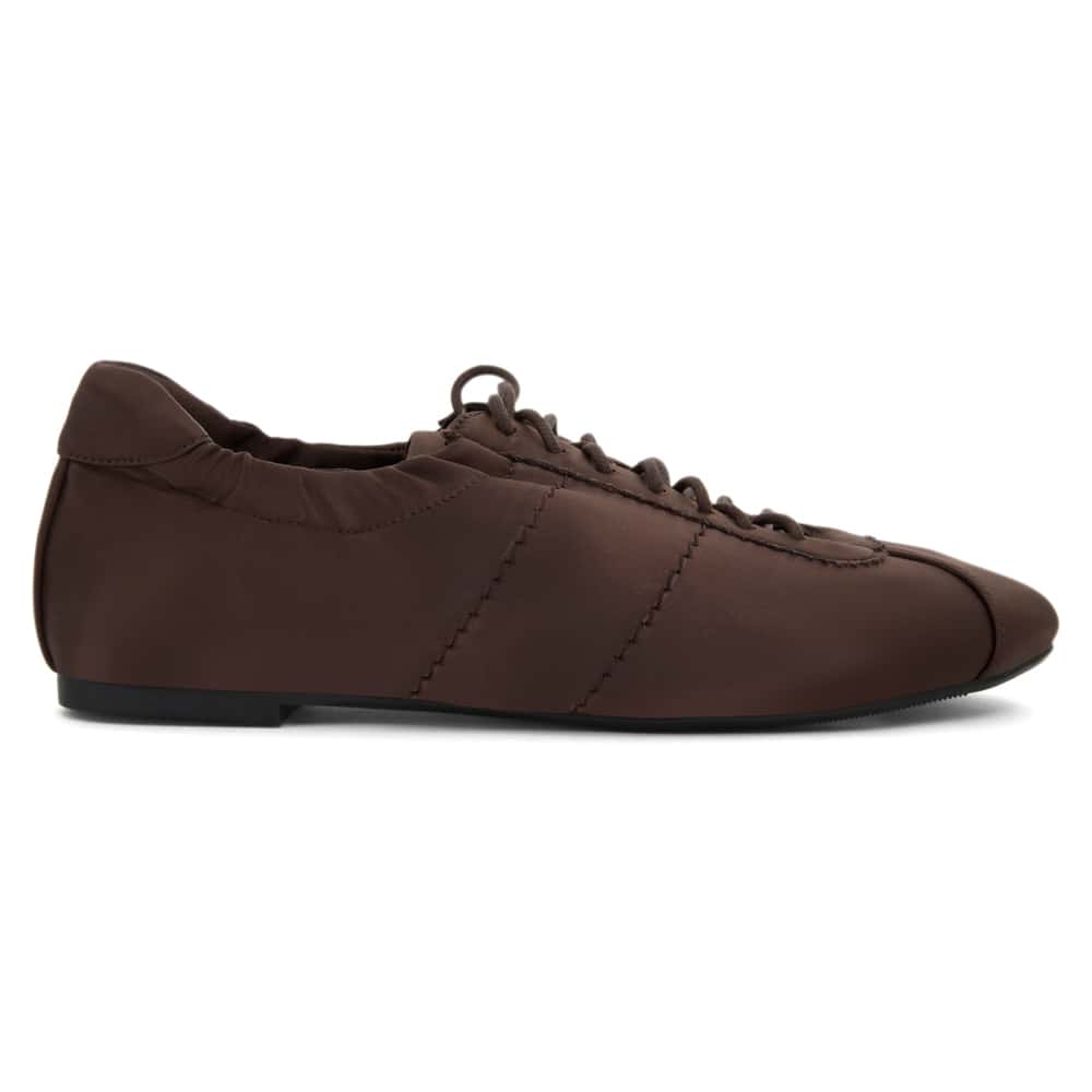 Delphine Sneaker in Chocolate Satin