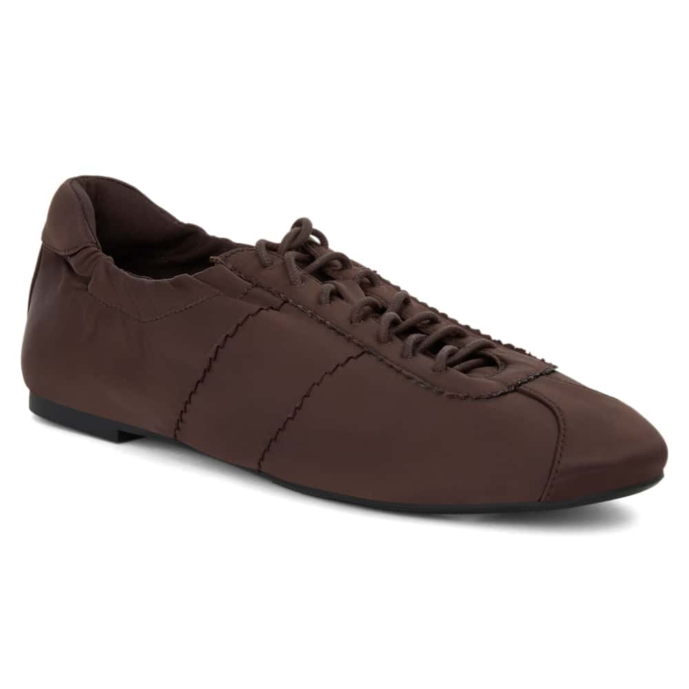 Delphine Sneaker in Chocolate Satin