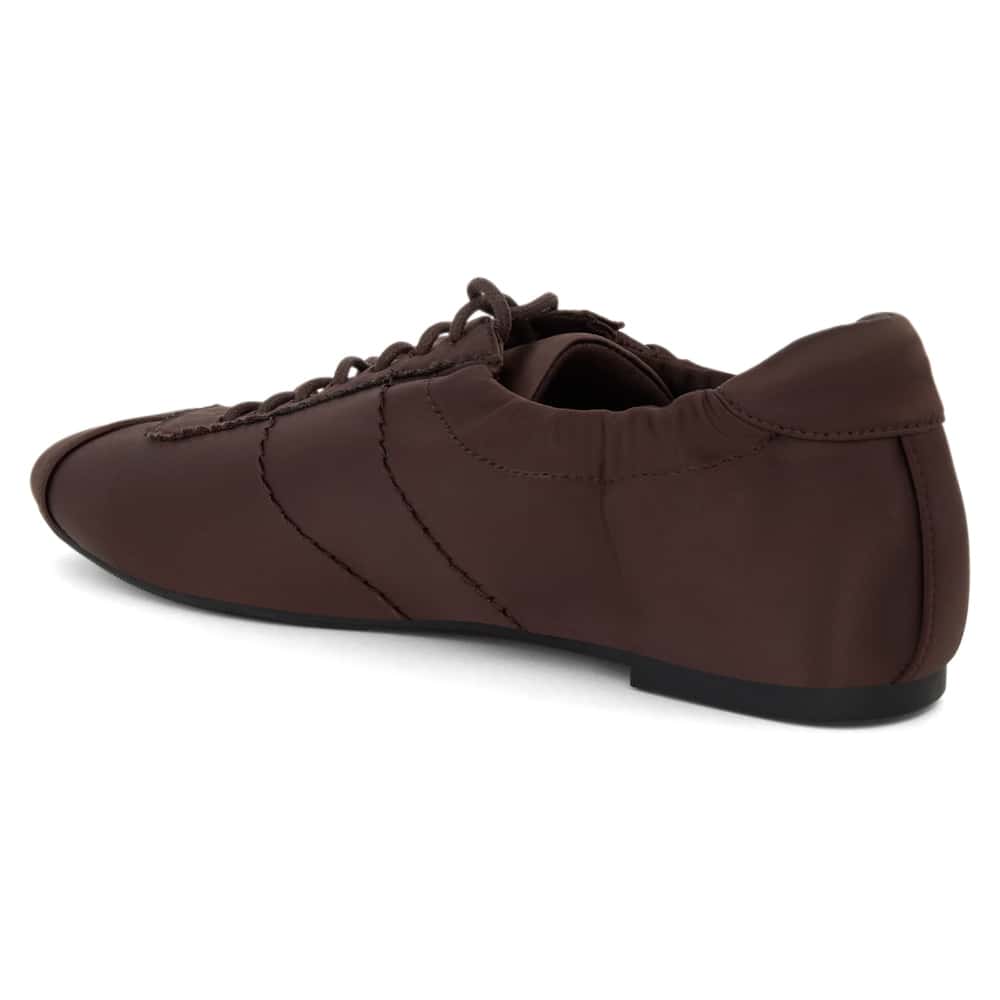 Delphine Sneaker in Chocolate Satin