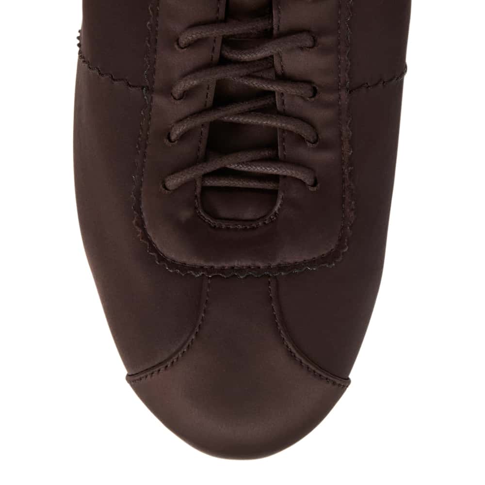 Delphine Sneaker in Chocolate Satin