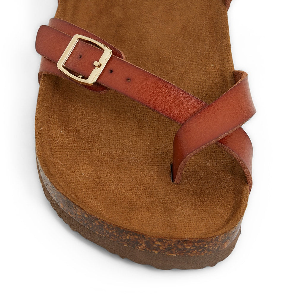 Deva Sandal in Cognac Smooth