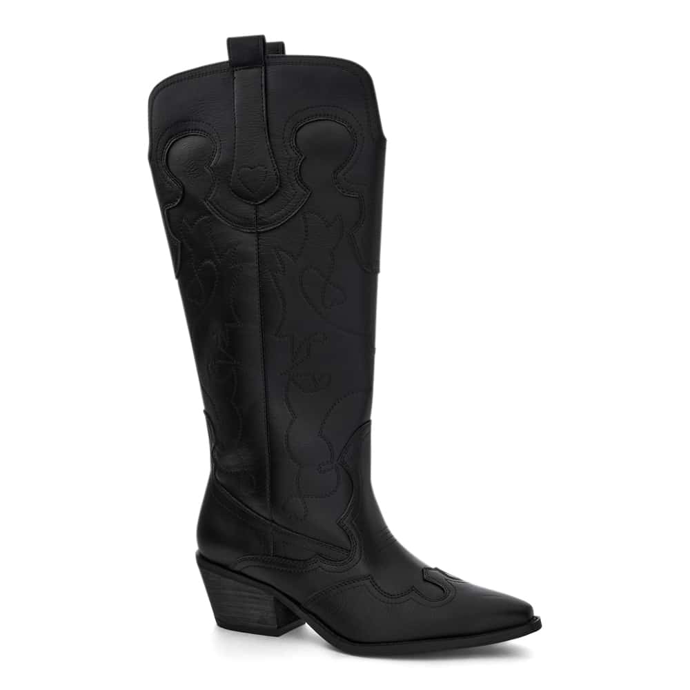 Dusty Boot in Black Smooth