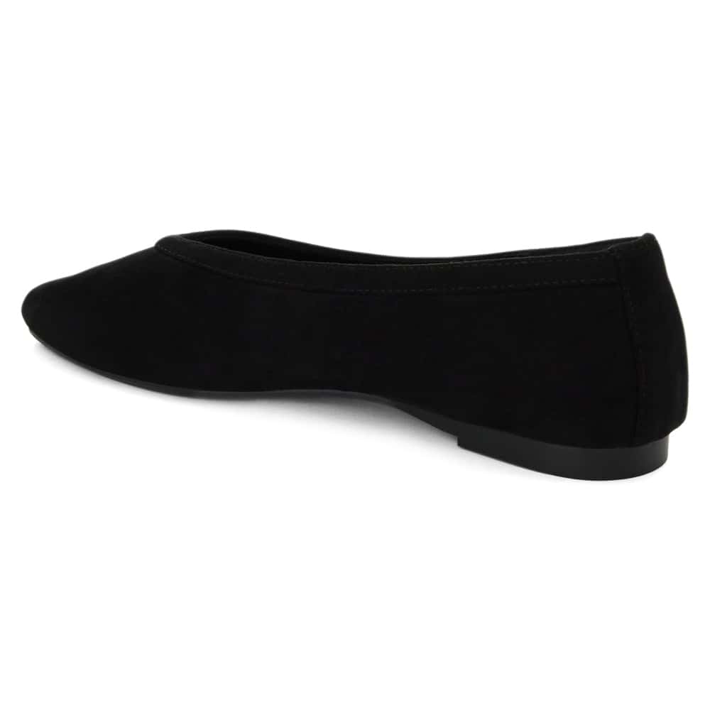 Emily Ballet Flat in Black Micro