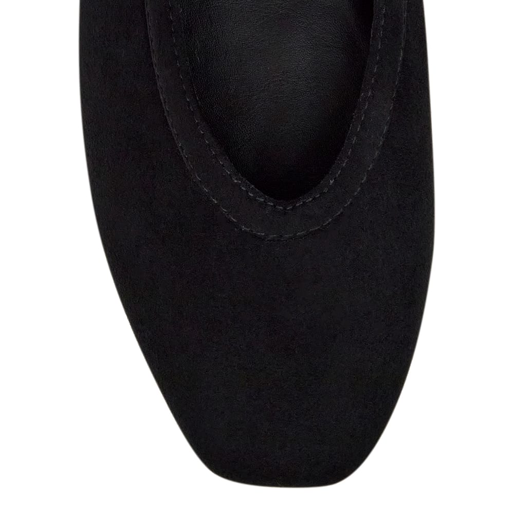 Emily Ballet Flat in Black Micro