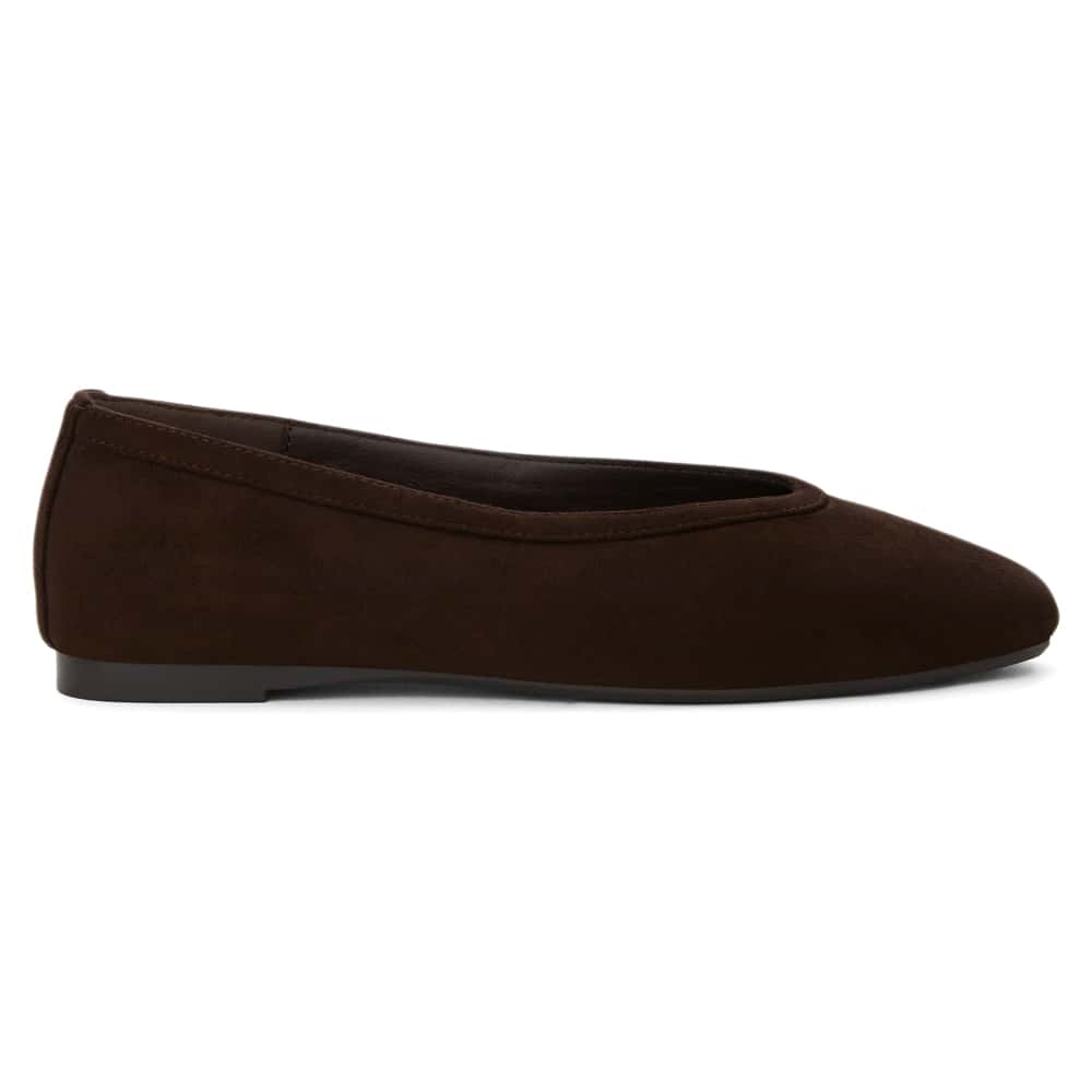 Emily Ballet Flat in Chocolate  Micro