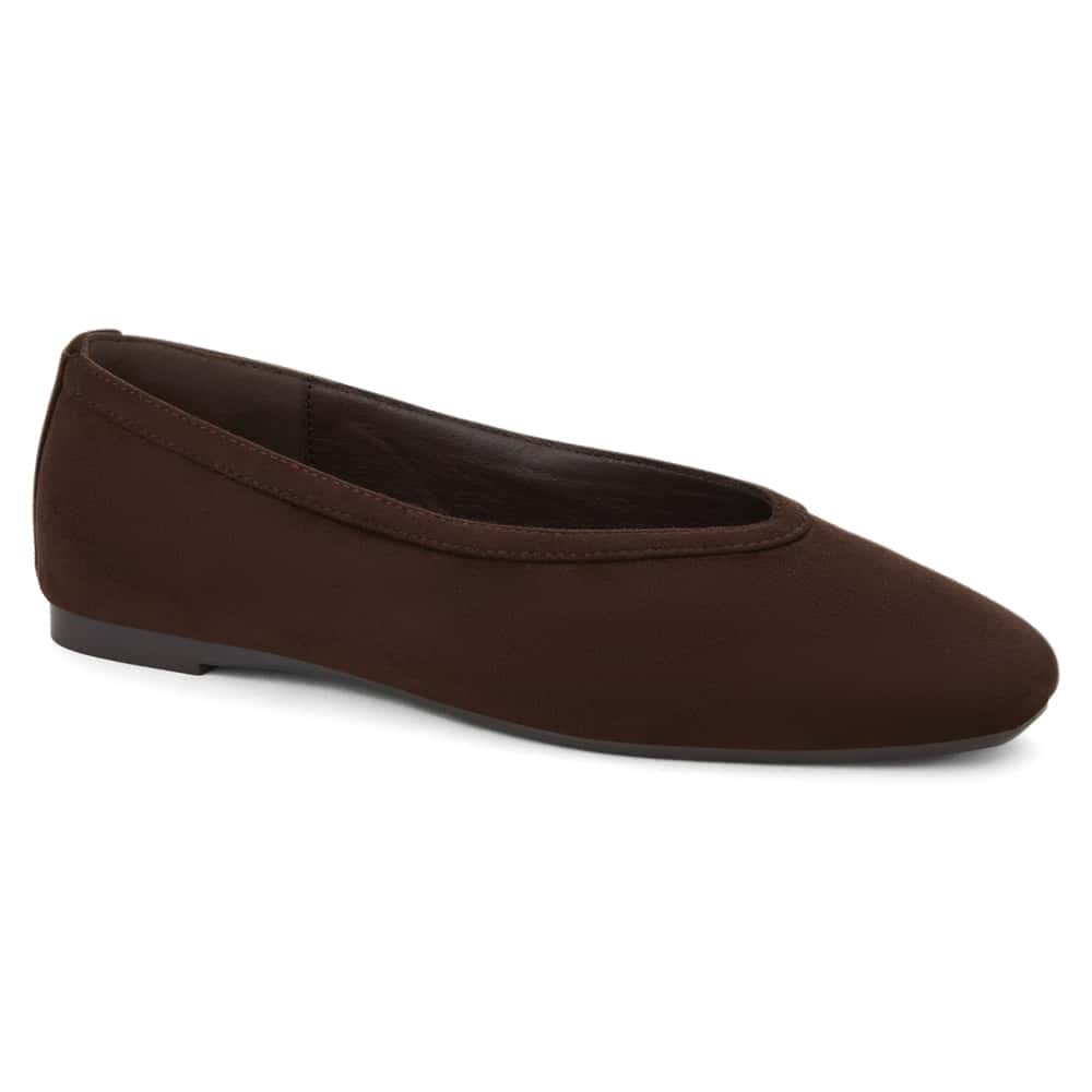 Emily Ballet Flat in Chocolate  Micro