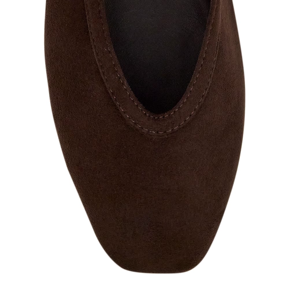 Emily Ballet Flat in Chocolate  Micro
