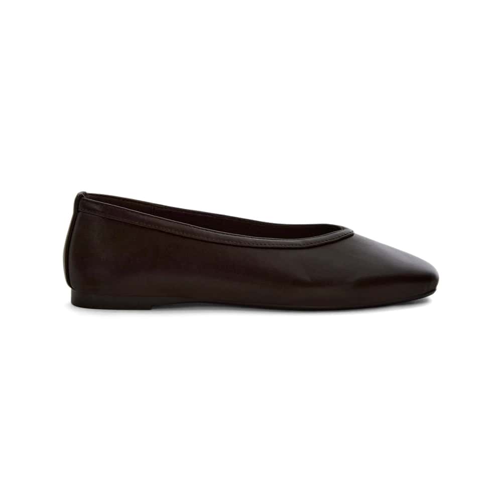 Emily Ballet Flat in Chocolate Smooth