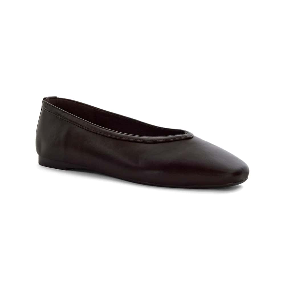 Emily Ballet Flat in Chocolate Smooth