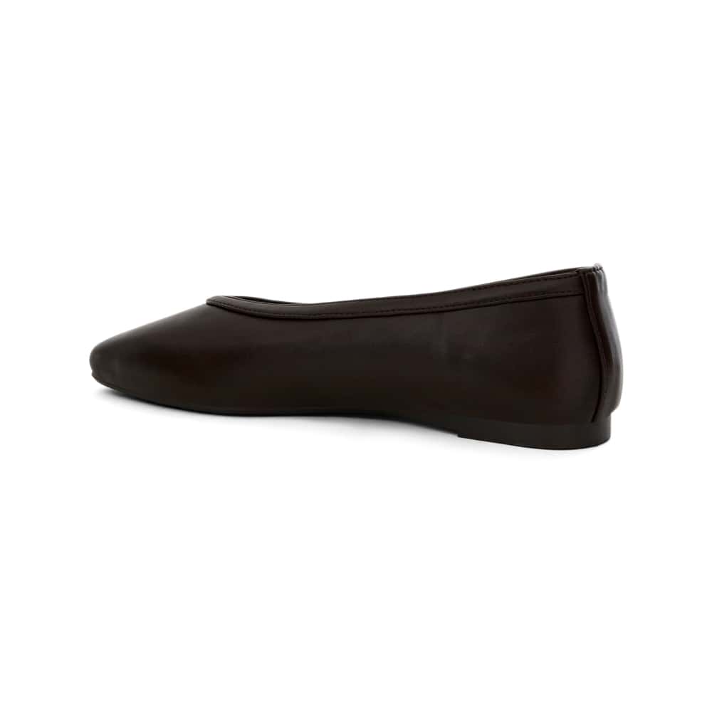 Emily Ballet Flat in Chocolate Smooth