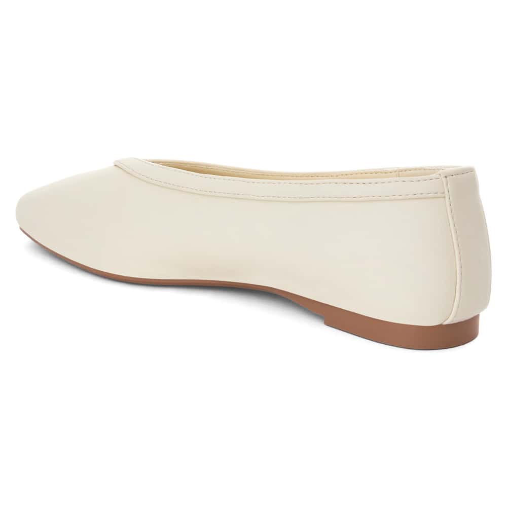 Emily Ballet Flat in Ivory Smooth