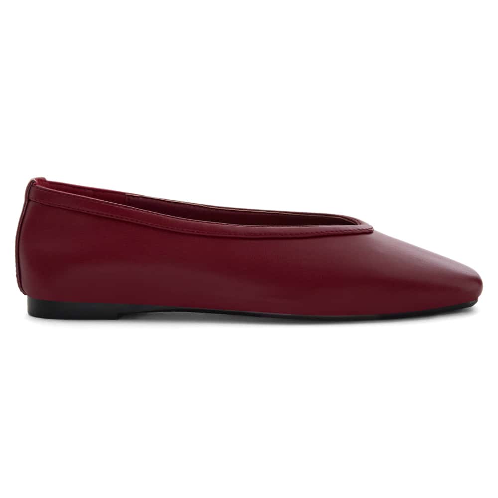 Emily Ballet Flat in Red Smooth