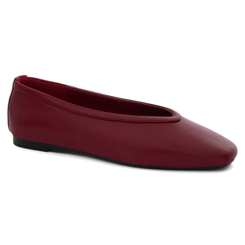Emily Ballet Flat in Red Smooth
