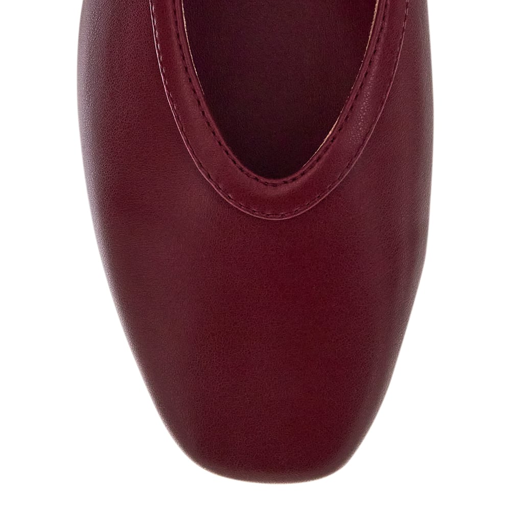 Emily Ballet Flat in Red Smooth