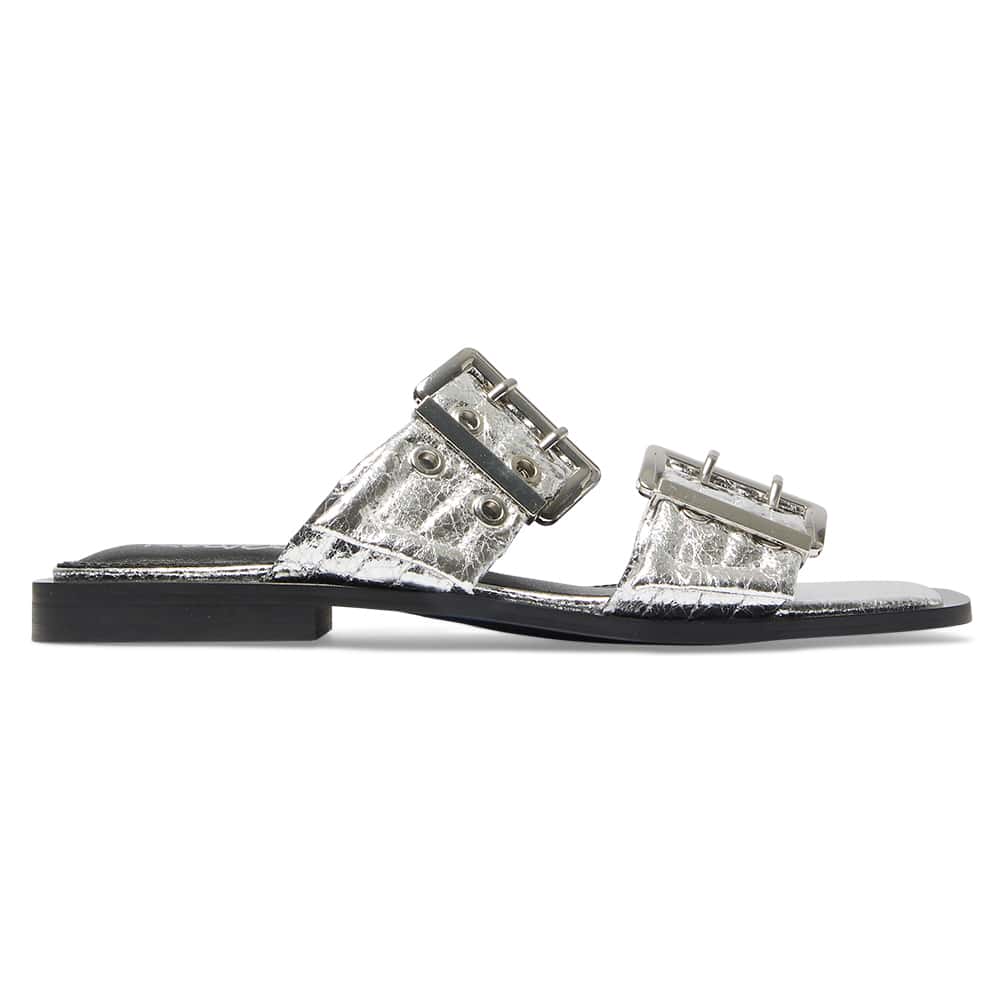 Fonda Slide in Silver Crinkle Sparkle