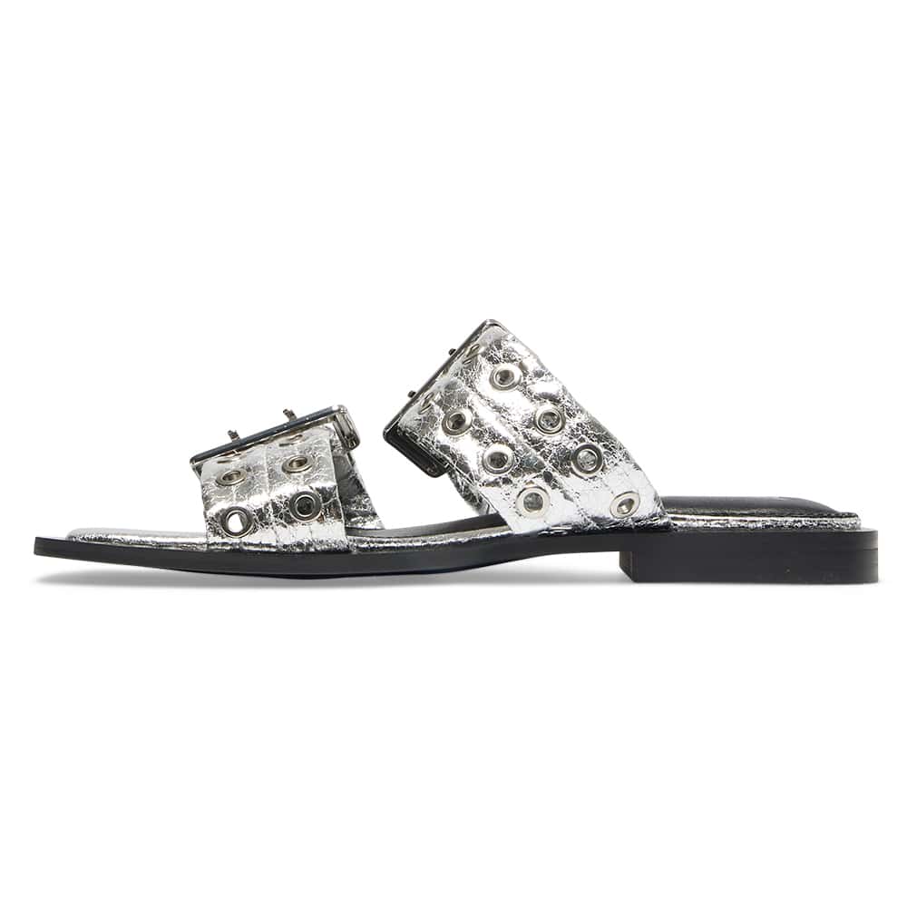 Fonda Slide in Silver Crinkle Sparkle