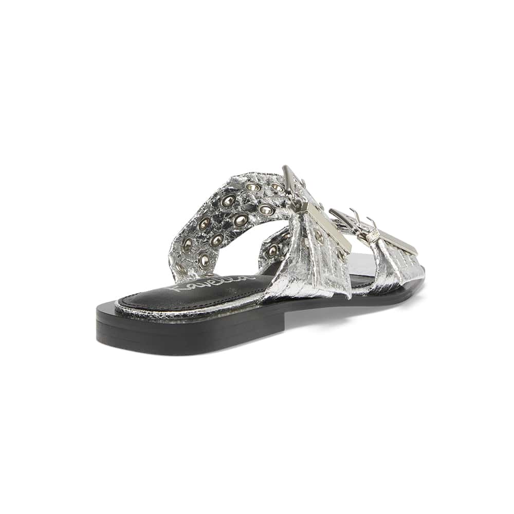 Fonda Slide in Silver Crinkle Sparkle