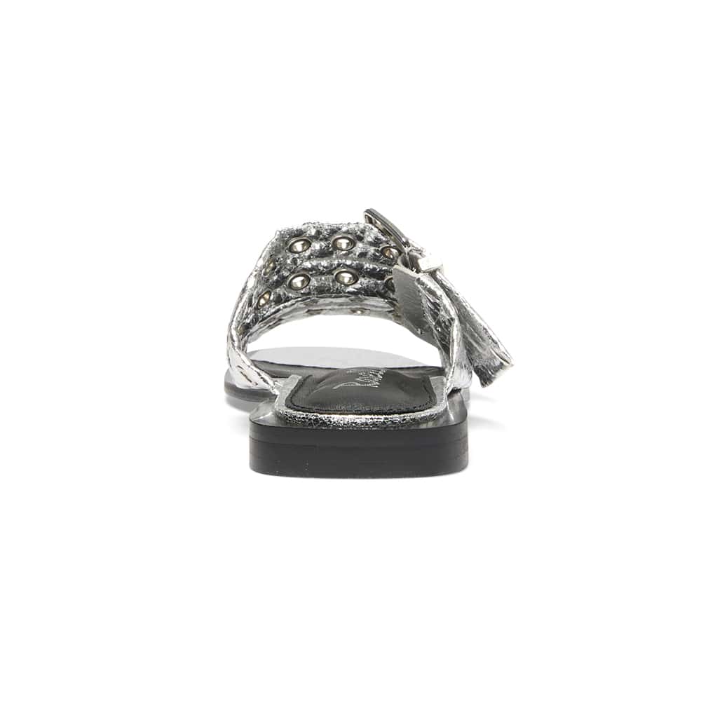 Fonda Slide in Silver Crinkle Sparkle