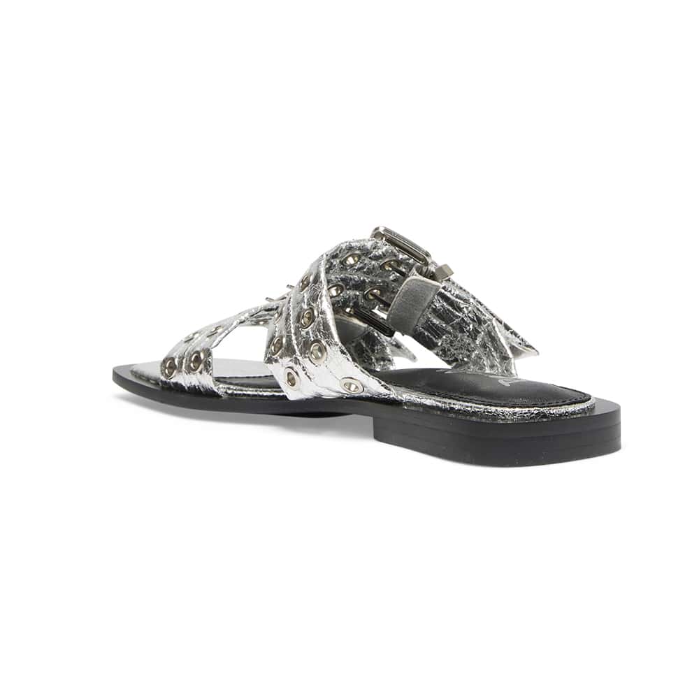 Fonda Slide in Silver Crinkle Sparkle