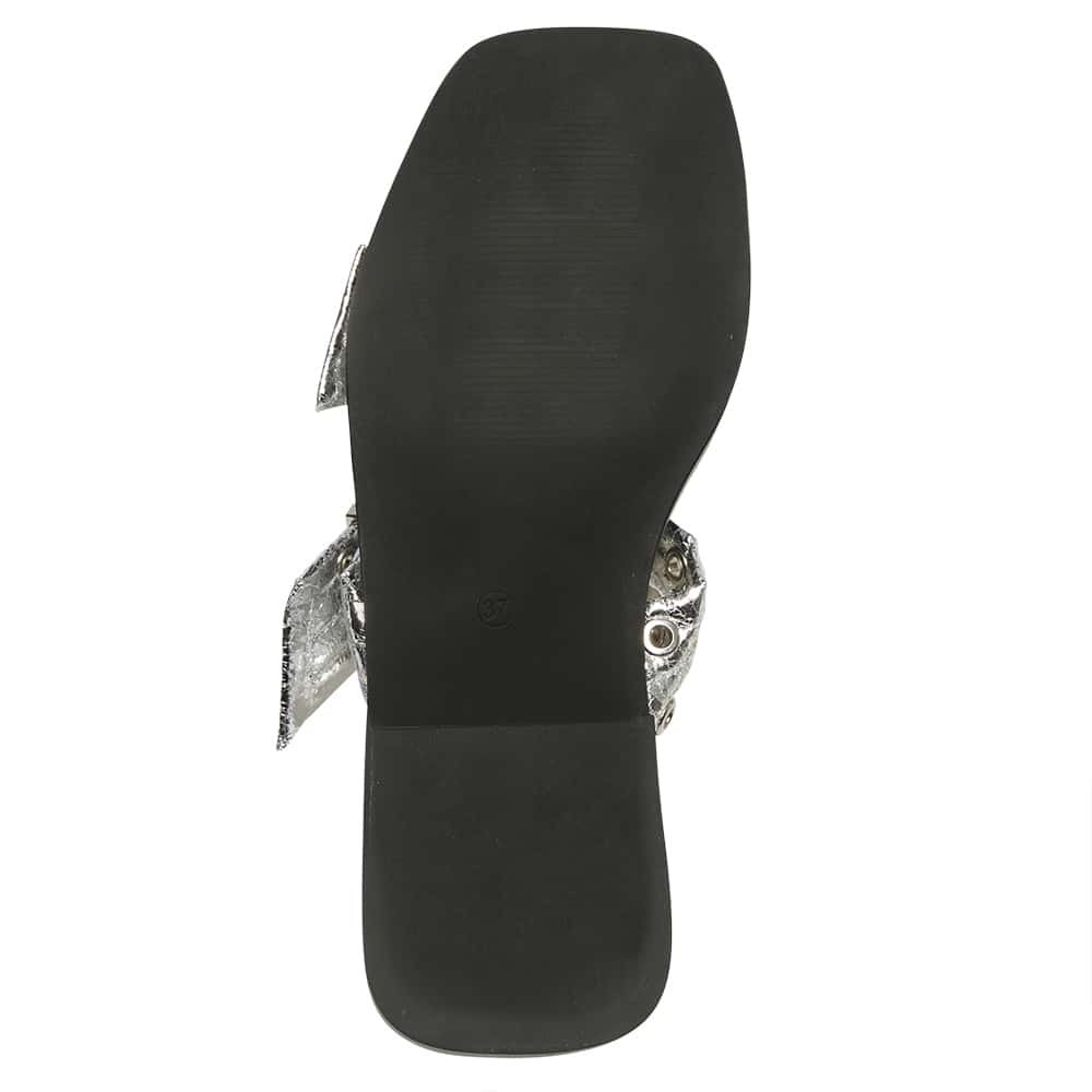Fonda Slide in Silver Crinkle Sparkle