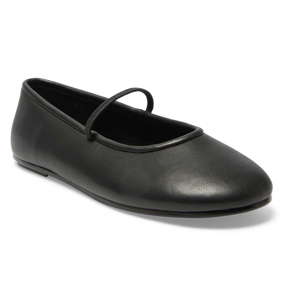Frisco Ballet Flat in Black Smooth