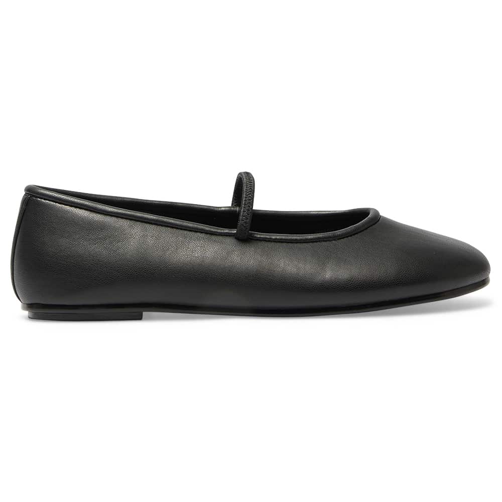 Frisco Ballet Flat in Black Smooth