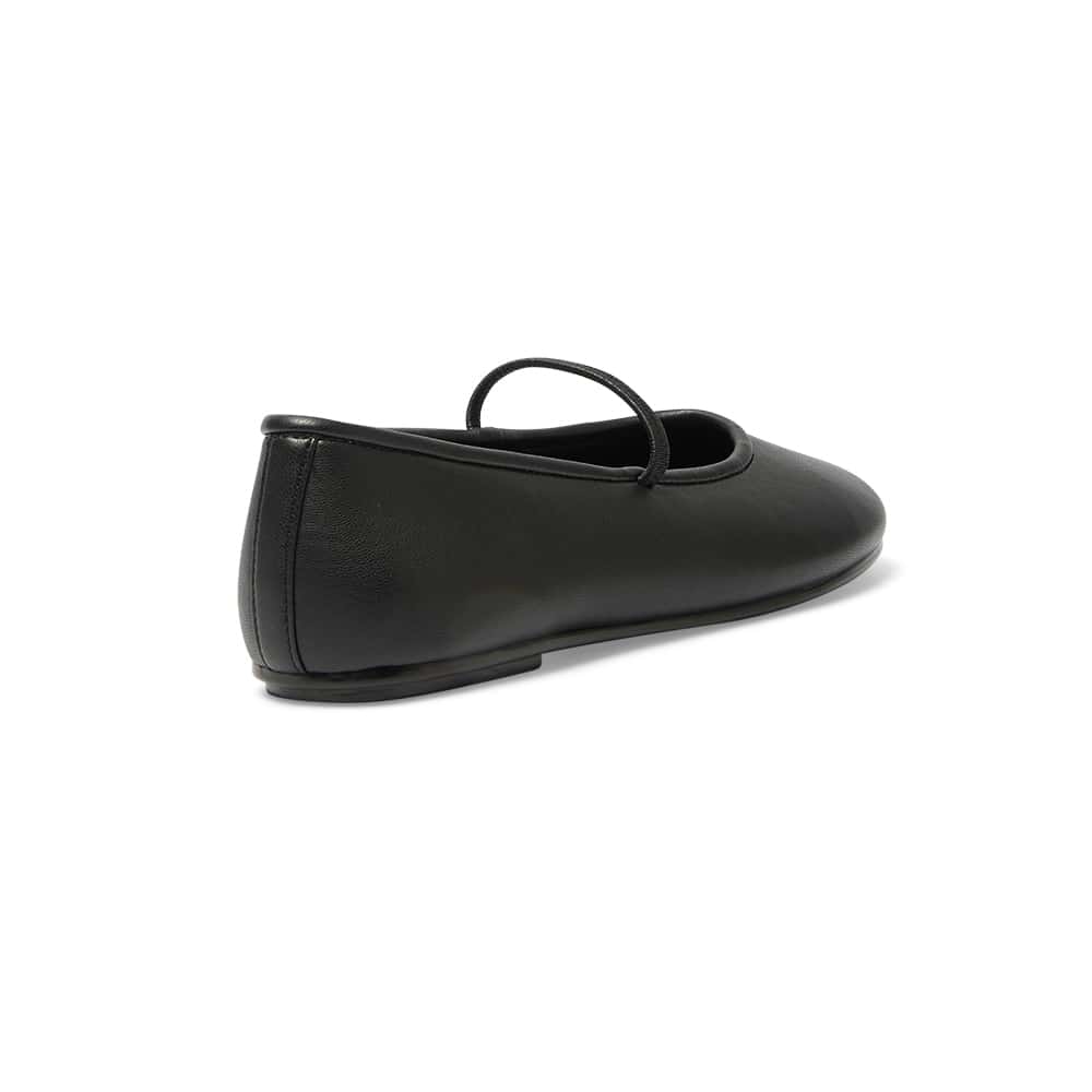 Frisco Ballet Flat in Black Smooth