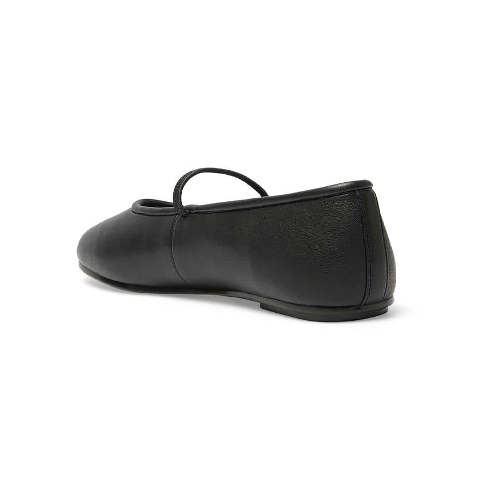 Frisco Ballet Flat in Black Smooth