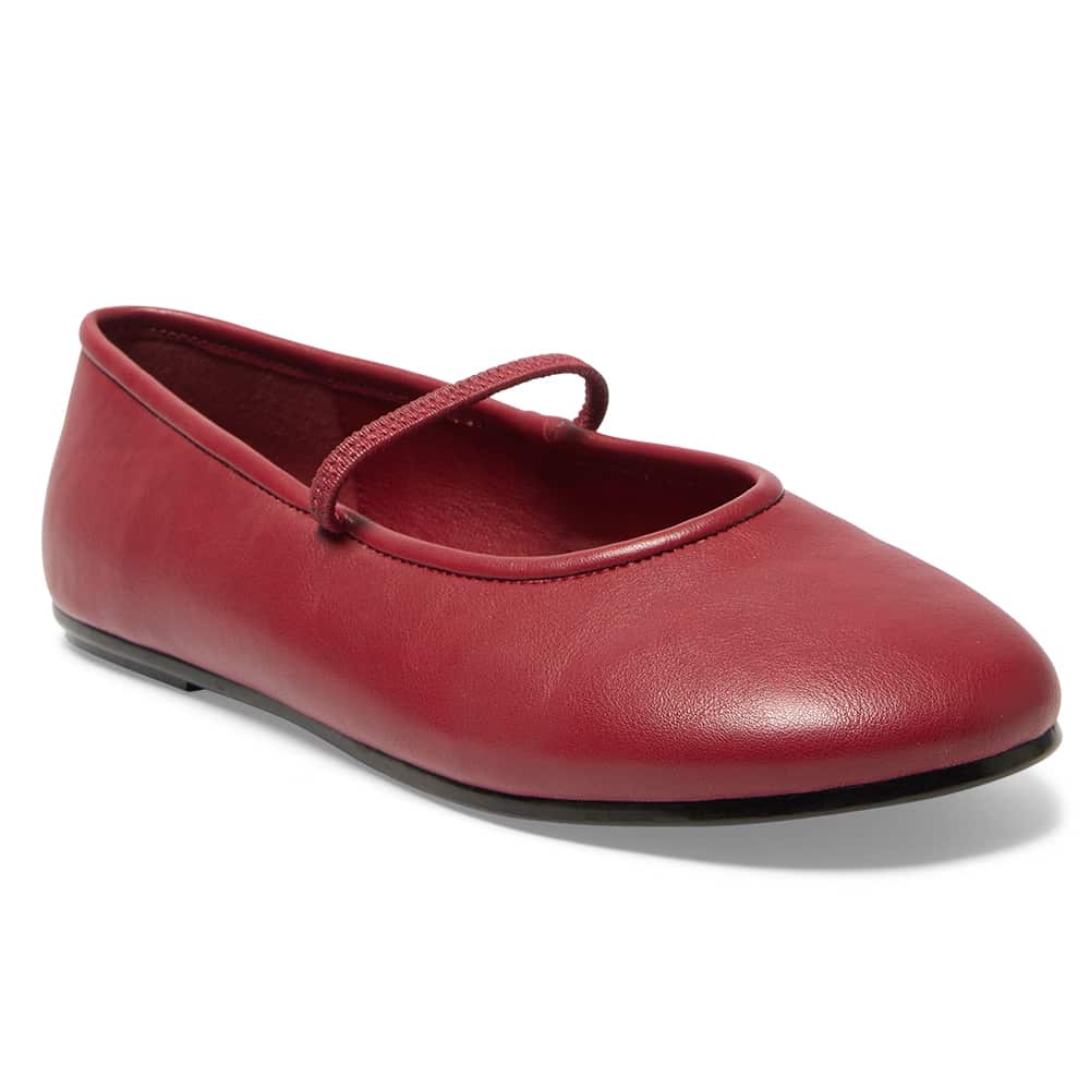 Frisco Ballet Flat in Red Smooth