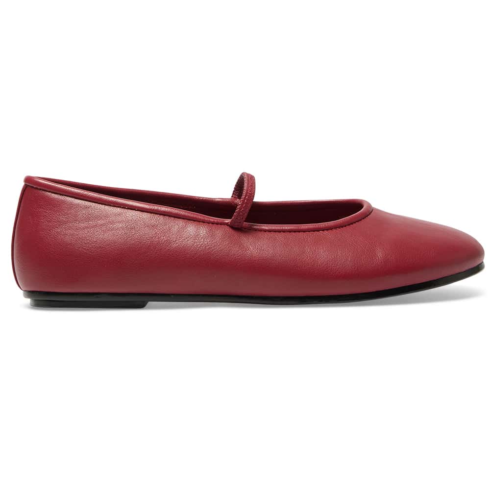 Frisco Ballet Flat in Red Smooth