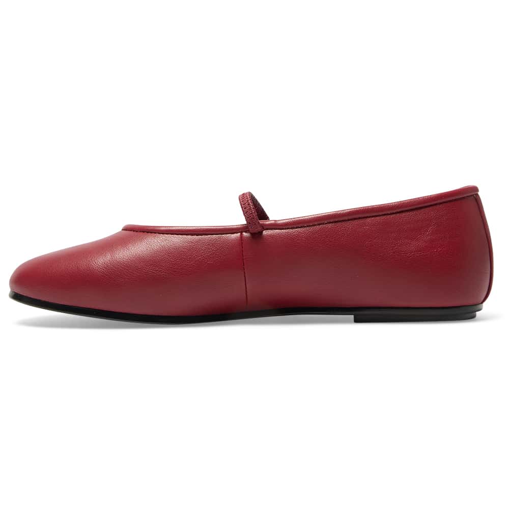 Frisco Ballet Flat in Red Smooth
