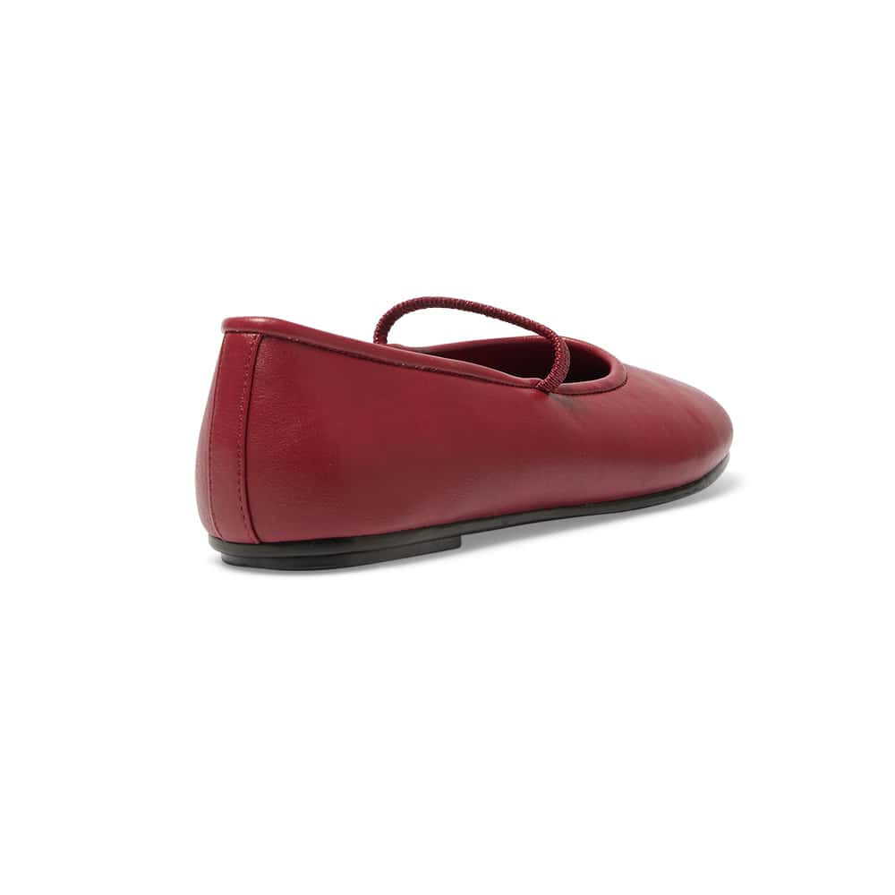 Frisco Ballet Flat in Red Smooth