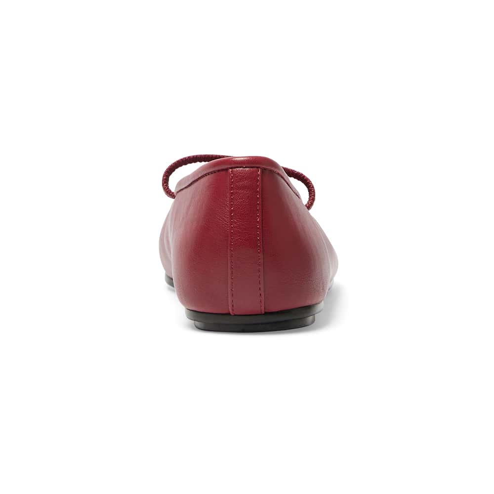 Frisco Ballet Flat in Red Smooth