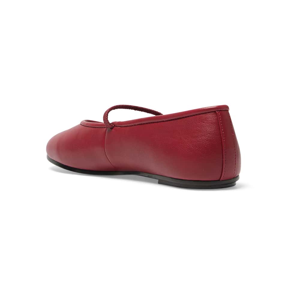 Frisco Ballet Flat in Red Smooth