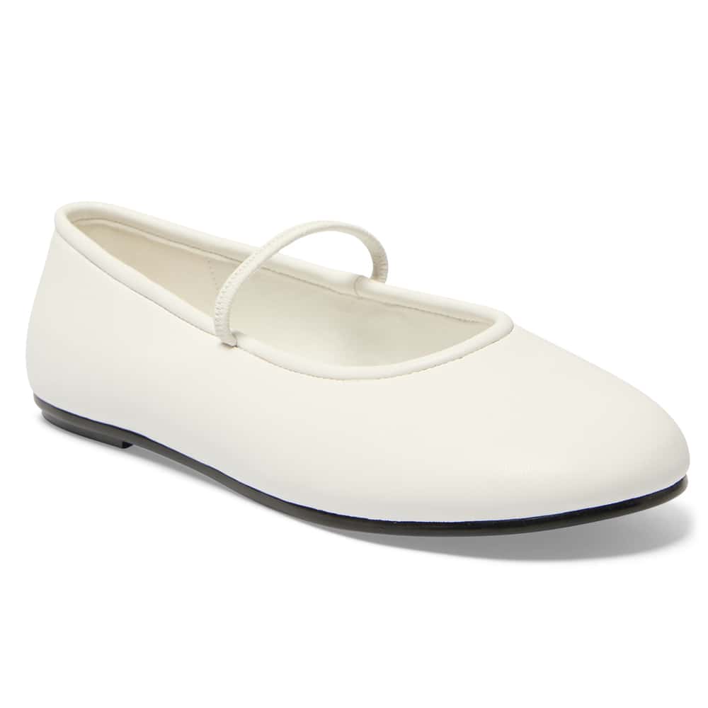 Frisco Ballet Flat in White Smooth