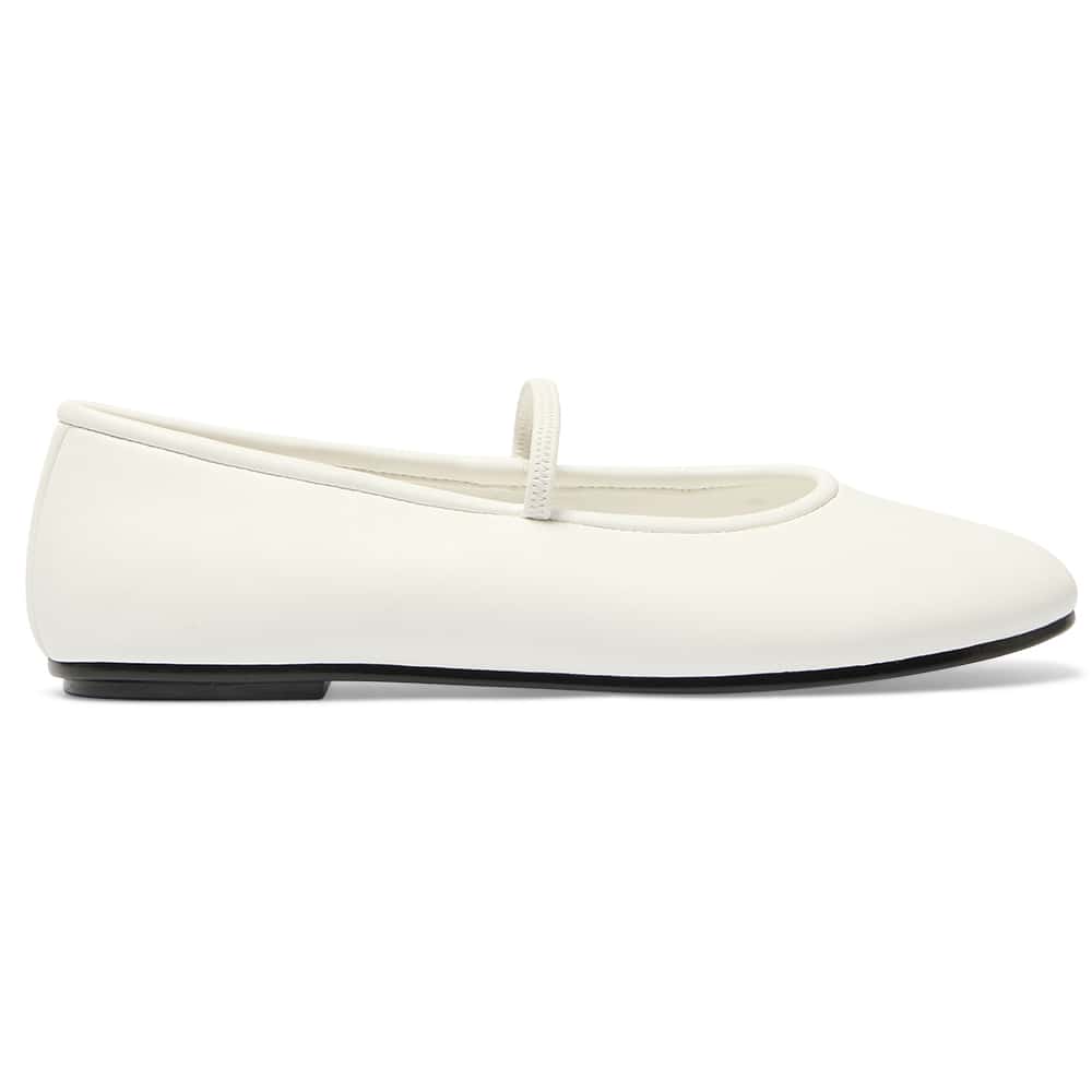 Frisco Ballet Flat in White Smooth