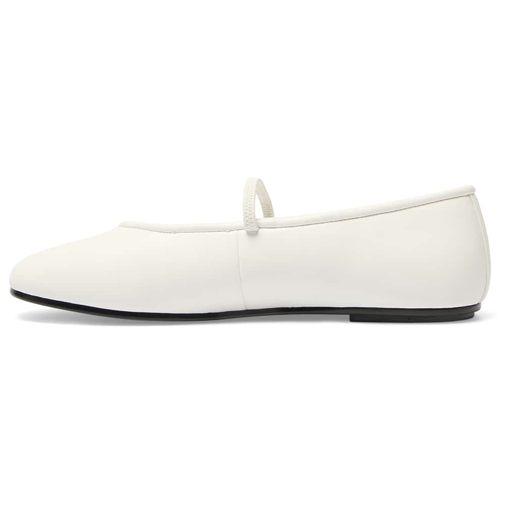 Frisco Ballet Flat in White Smooth