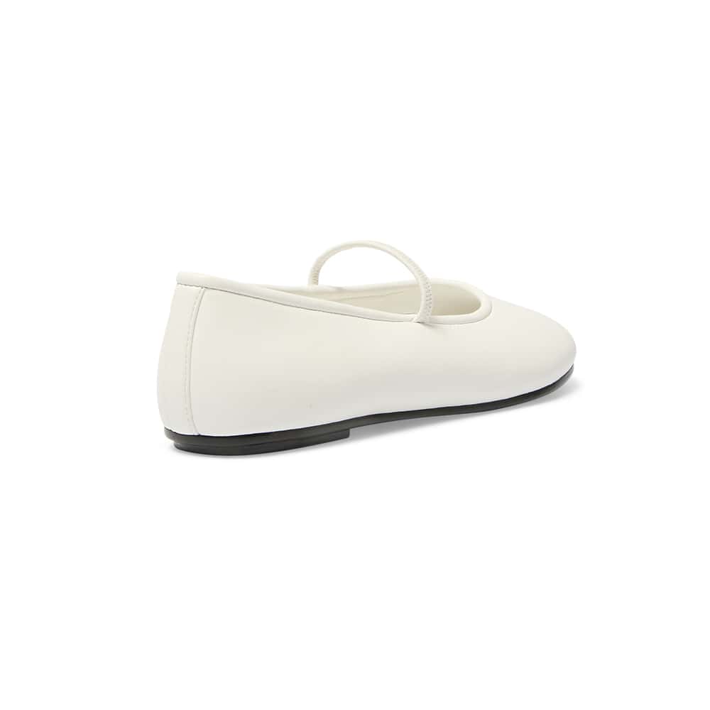 Frisco Ballet Flat in White Smooth